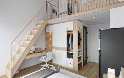 Thiết Kế Căn Hộ Studio Gác lửng 